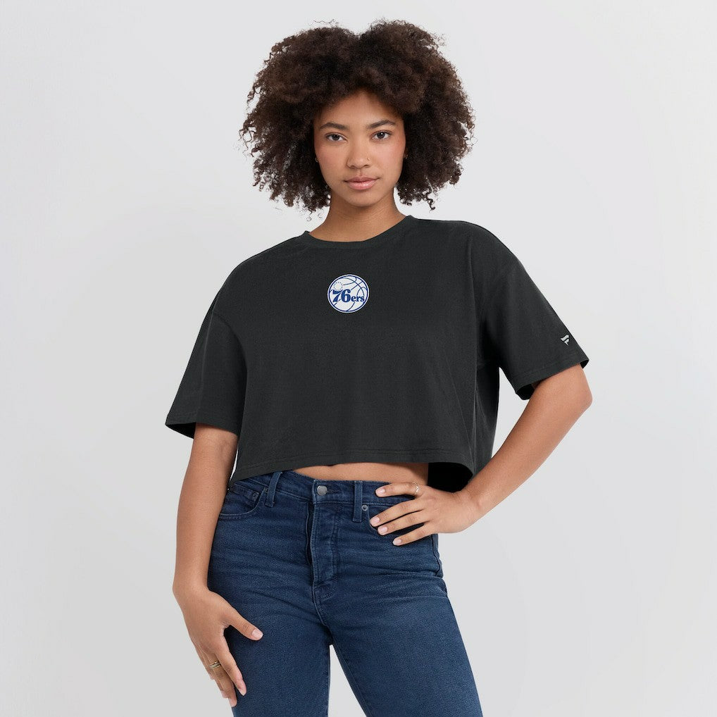 Philadelphia 76ers Women's Elements Super Soft Boxy Cropped T-Shirt - Black | Fanatics on sale