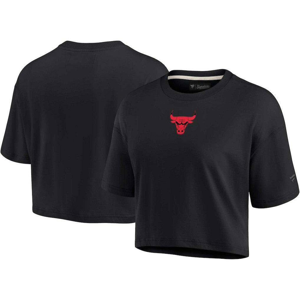 Chicago Bulls Women's Elements Super Soft Boxy Cropped T-Shirt sale - Black | Fanatics for sale