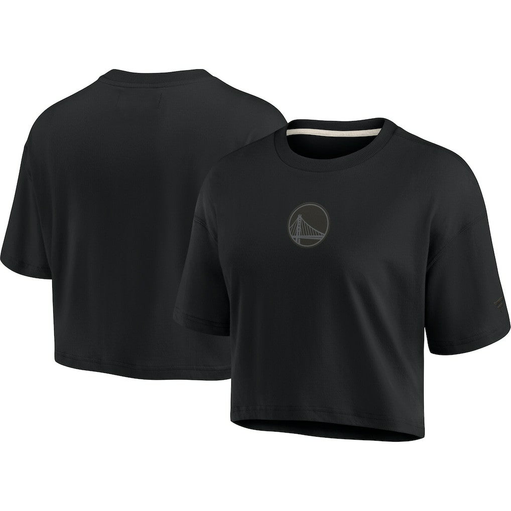 Golden State Warriors Women's Elements Super Soft Boxy Cropped T-Shirt sale - Black | Fanatics outlet