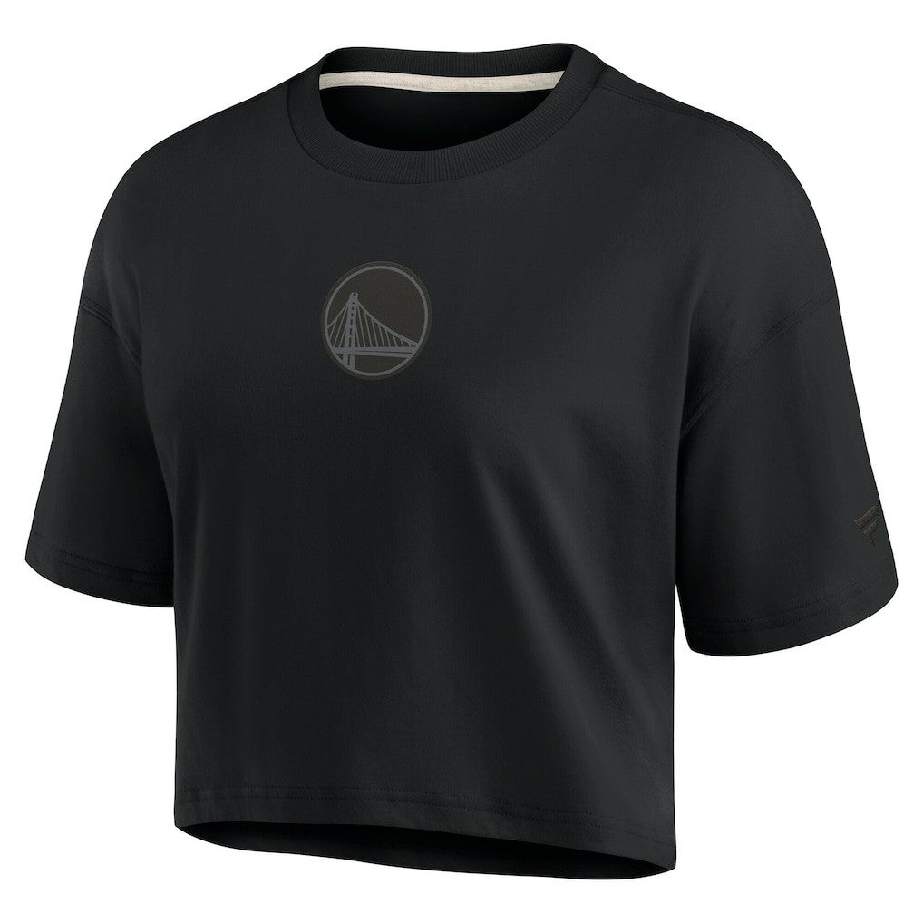Golden State Warriors Women's Elements Super Soft Boxy Cropped T-Shirt sale - Black | Fanatics outlet