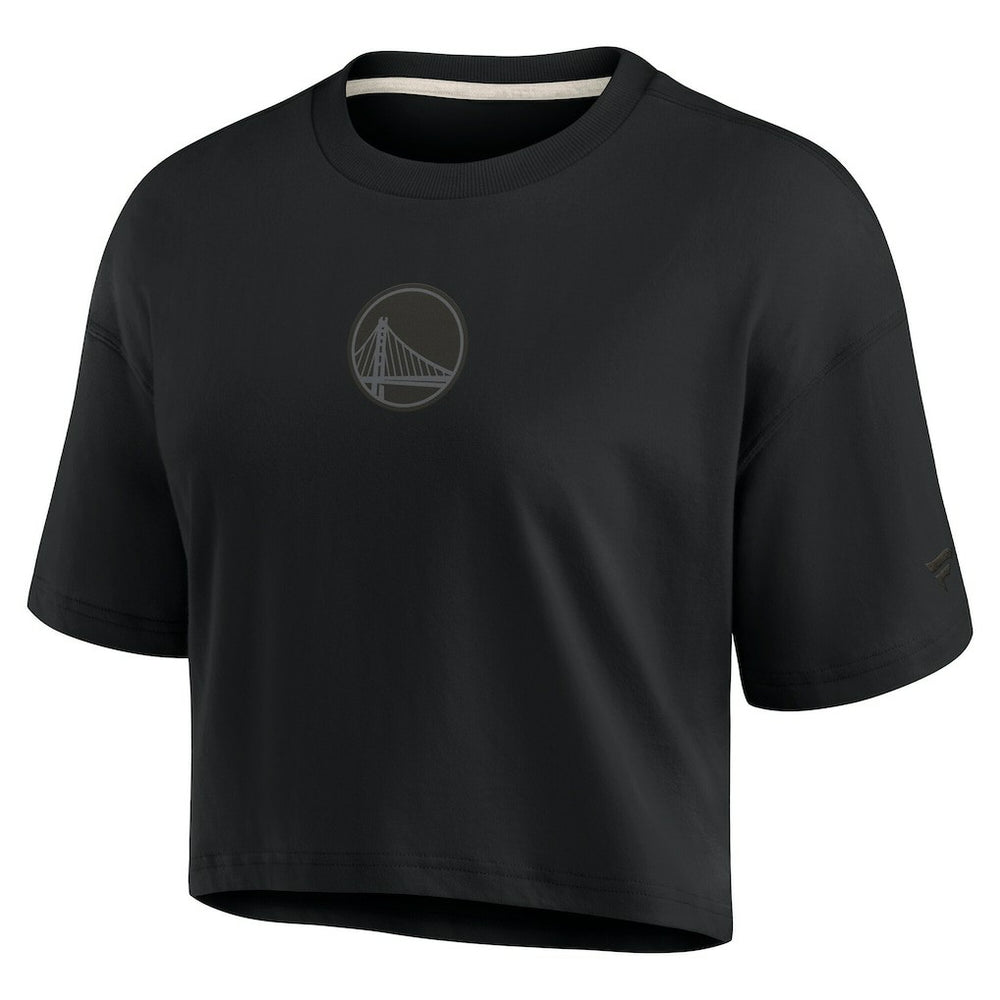 Golden State Warriors Women's Elements Super Soft Boxy Cropped T-Shirt sale - Black | Fanatics outlet