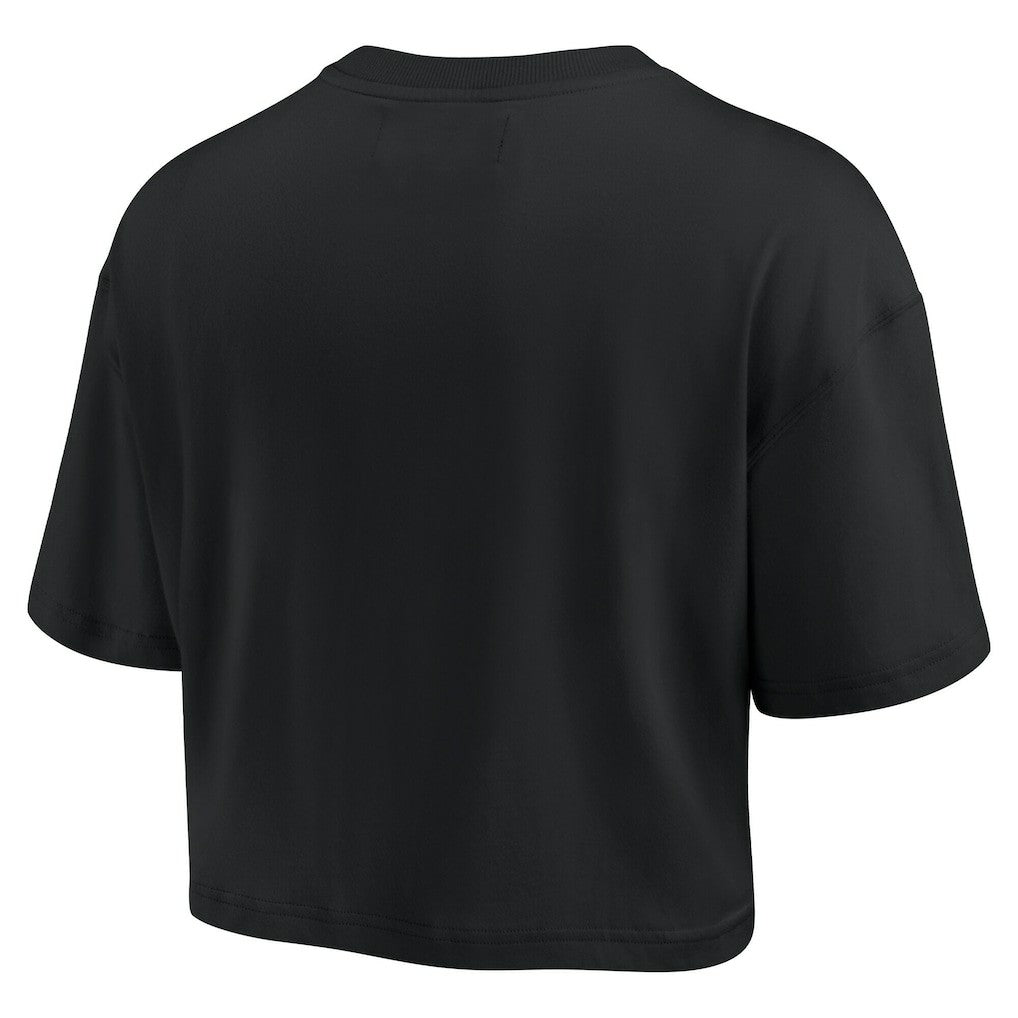 Golden State Warriors Women's Elements Super Soft Boxy Cropped T-Shirt sale - Black | Fanatics outlet