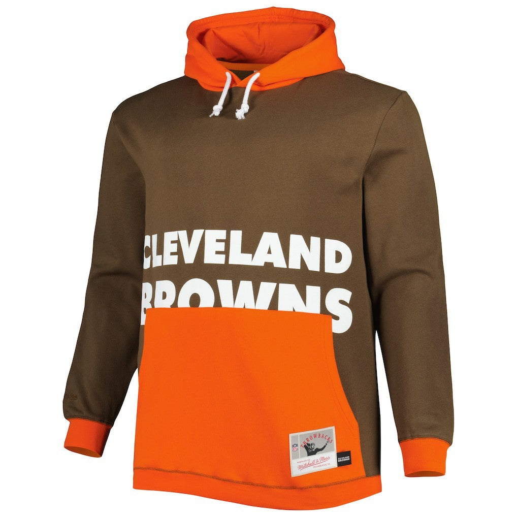 Cleveland Browns Big & Tall Big Face Pullover Hoodie - Brown/Orange for sale