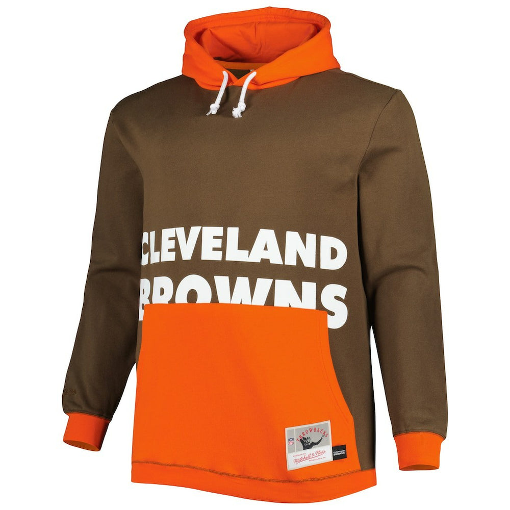 Cleveland Browns Big & Tall Big Face Pullover Hoodie - Brown/Orange for sale