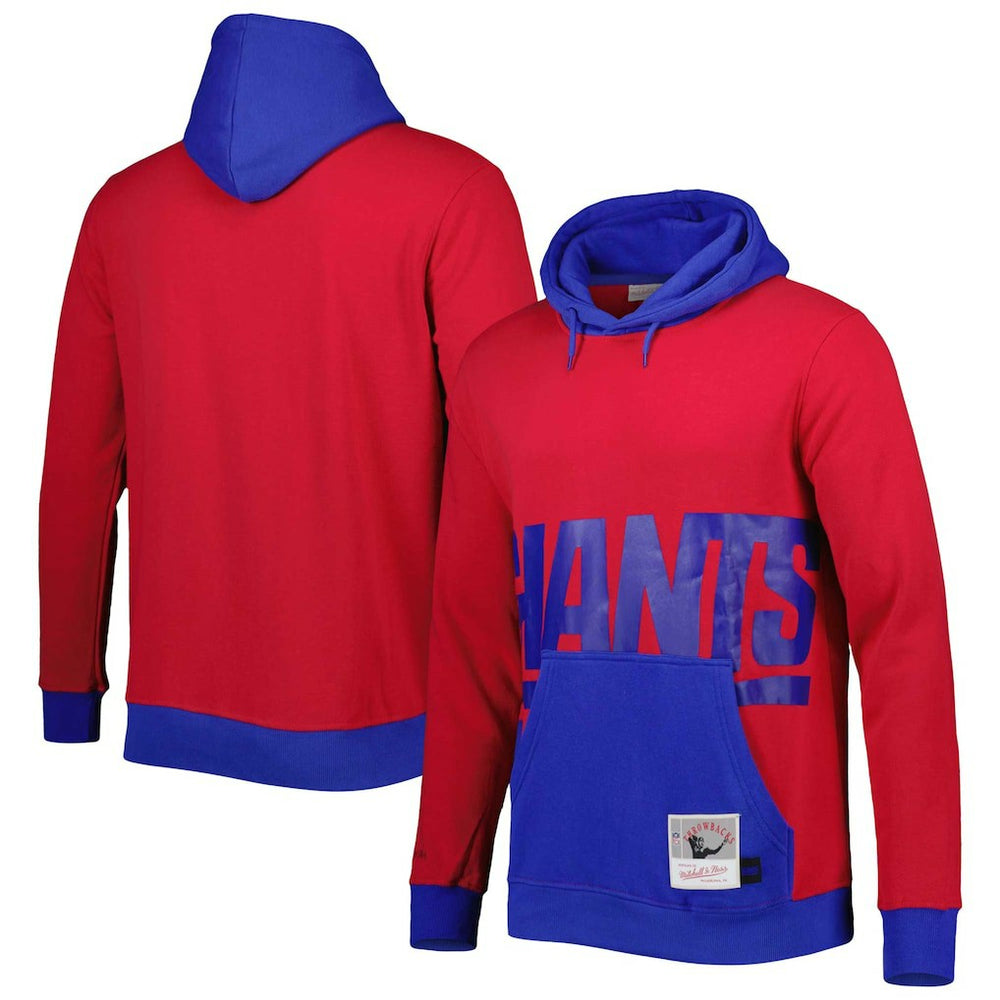 New York Giants Big & Tall Big Face Pullover Hoodie - Red/Royal cheap