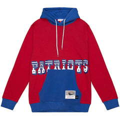 New England Patriots Big & Tall Big Face Pullover Hoodie - Red/Navy sale