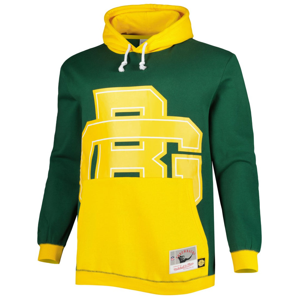 Green Bay Packers Big & Tall Big Face Pullover Hoodie - Green/Gold cheap