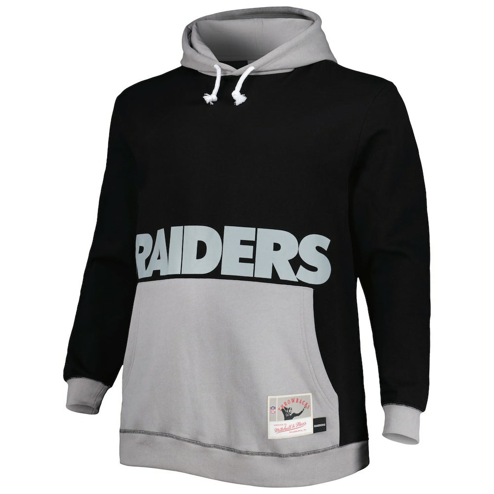 Las Vegas Raiders Big & Tall Big Face Pullover Hoodie - Black/Silver on sale