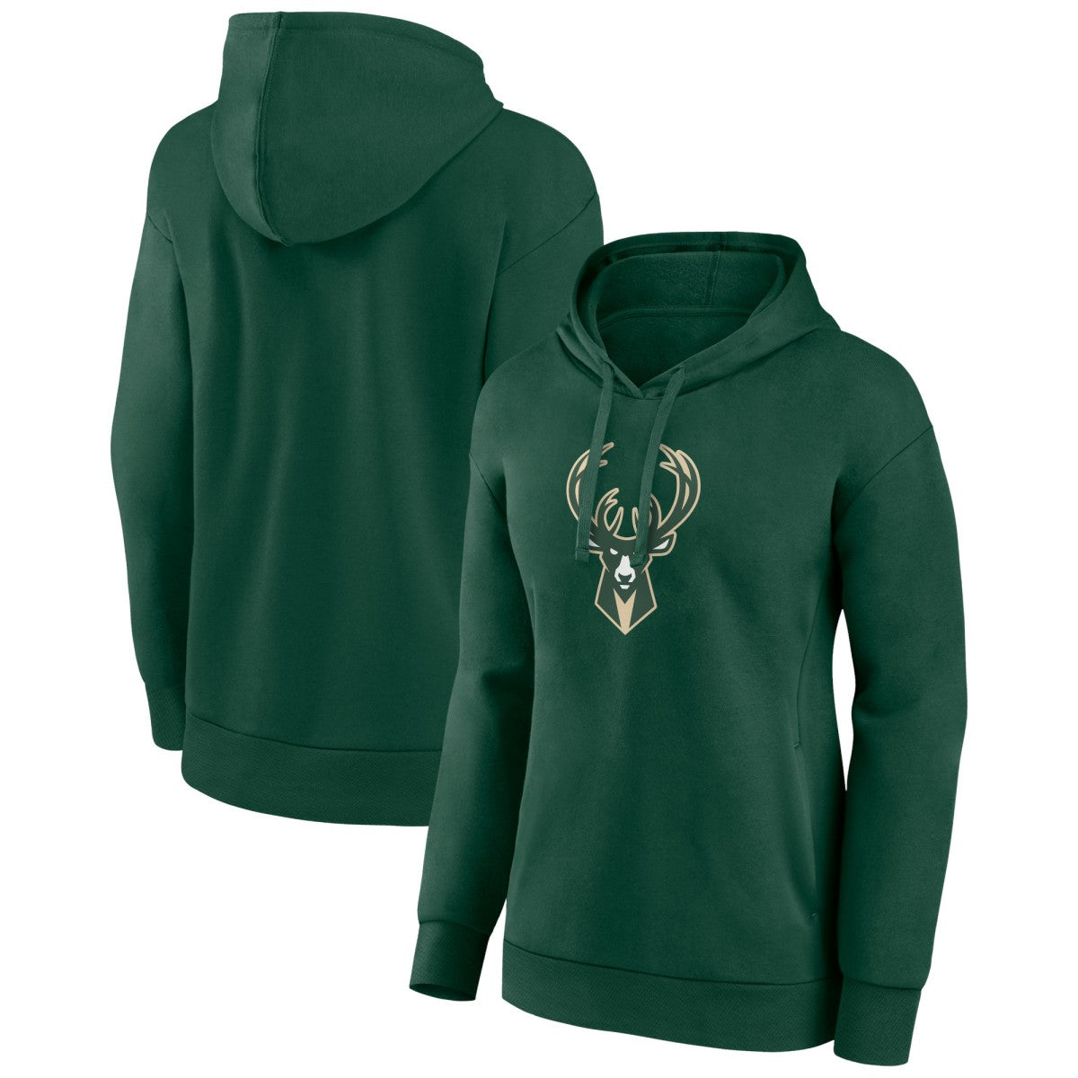 Milwaukee Bucks Women's Team Primary Logo Pullover Hoodie - Hunter Green outlet