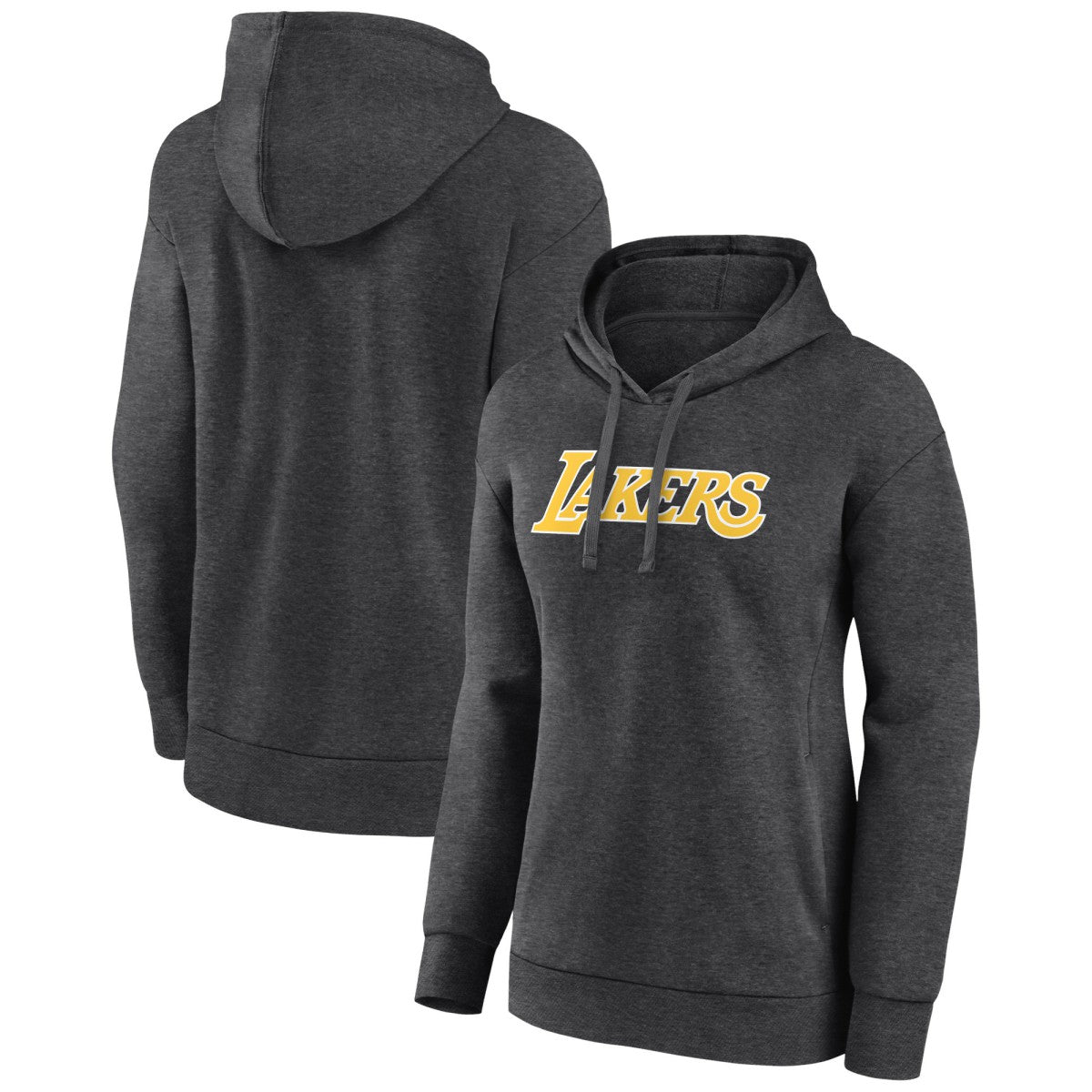 Los Angeles Lakers Women's Wordmark Alt Pullover Hoodie - Charcoal discount
