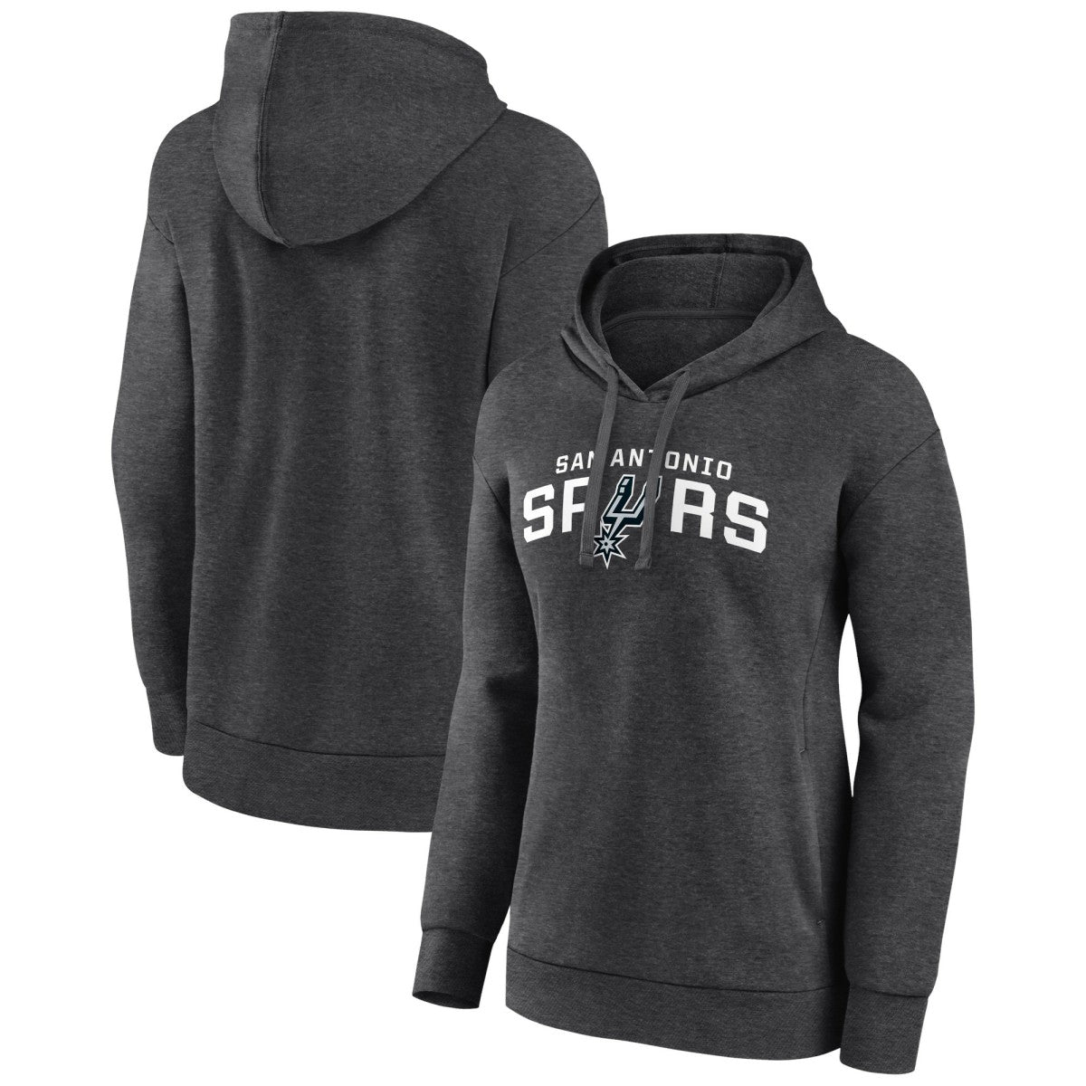 San Antonio Spurs Women's Wordmark Alt Pullover Hoodie - Charcoal shop