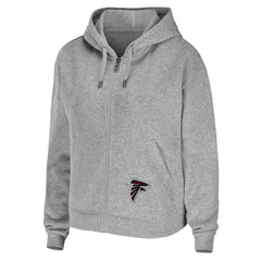 Atlanta Falcons WEAR by Erin Andrews Women's Team Full-Zip Hoodie - Heathered Gray for sale