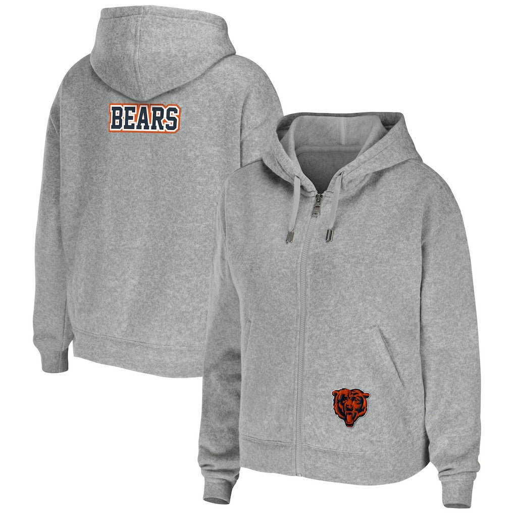 Chicago Bears WEAR by Erin Andrews Women's Team Full-Zip Hoodie - Heathered Gray discount
