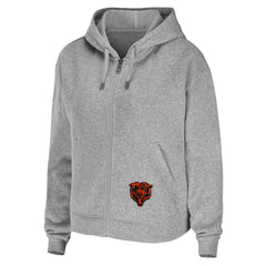 Chicago Bears WEAR by Erin Andrews Women's Team Full-Zip Hoodie - Heathered Gray discount
