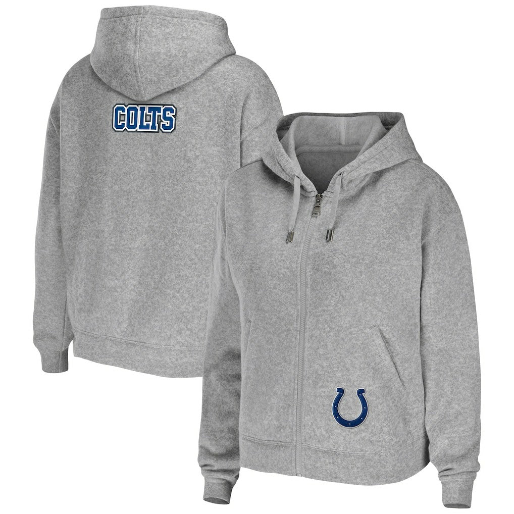 Indianapolis Colts WEAR by Erin Andrews Women's Team Full-Zip Hoodie - Heathered Gray discount