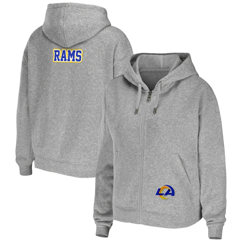 Los Angeles Rams WEAR by Erin Andrews Women's Team Full-Zip Hoodie - Heathered Gray online
