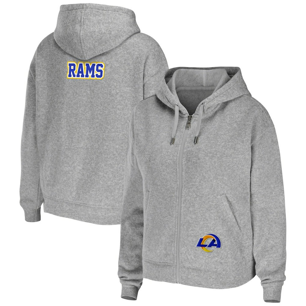 Los Angeles Rams WEAR by Erin Andrews Women's Team Full-Zip Hoodie - Heathered Gray online