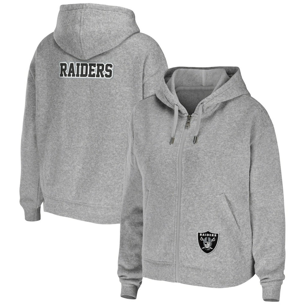 Las Vegas Raiders WEAR by Erin Andrews Women's Team Full-Zip Hoodie - Heathered Gray cheap