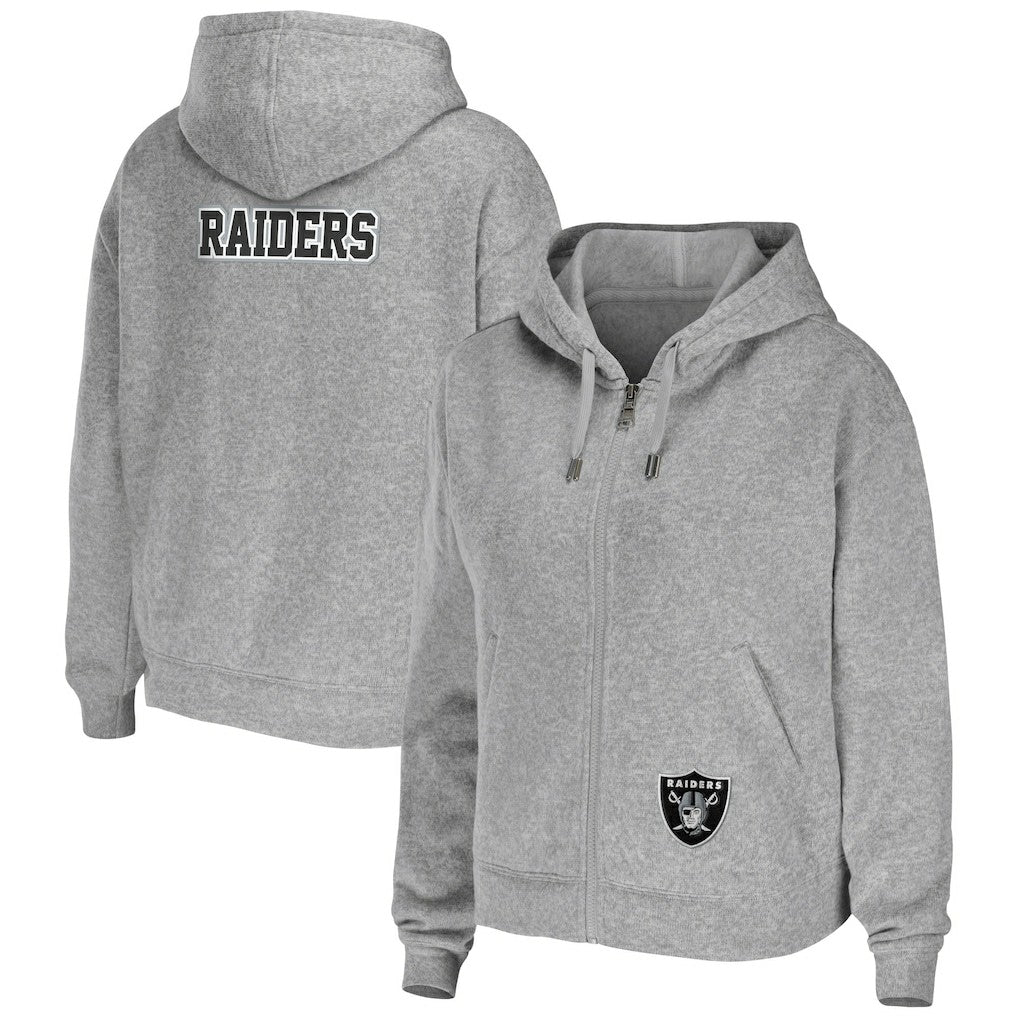 Las Vegas Raiders WEAR by Erin Andrews Women's Team Full-Zip Hoodie - Heathered Gray cheap