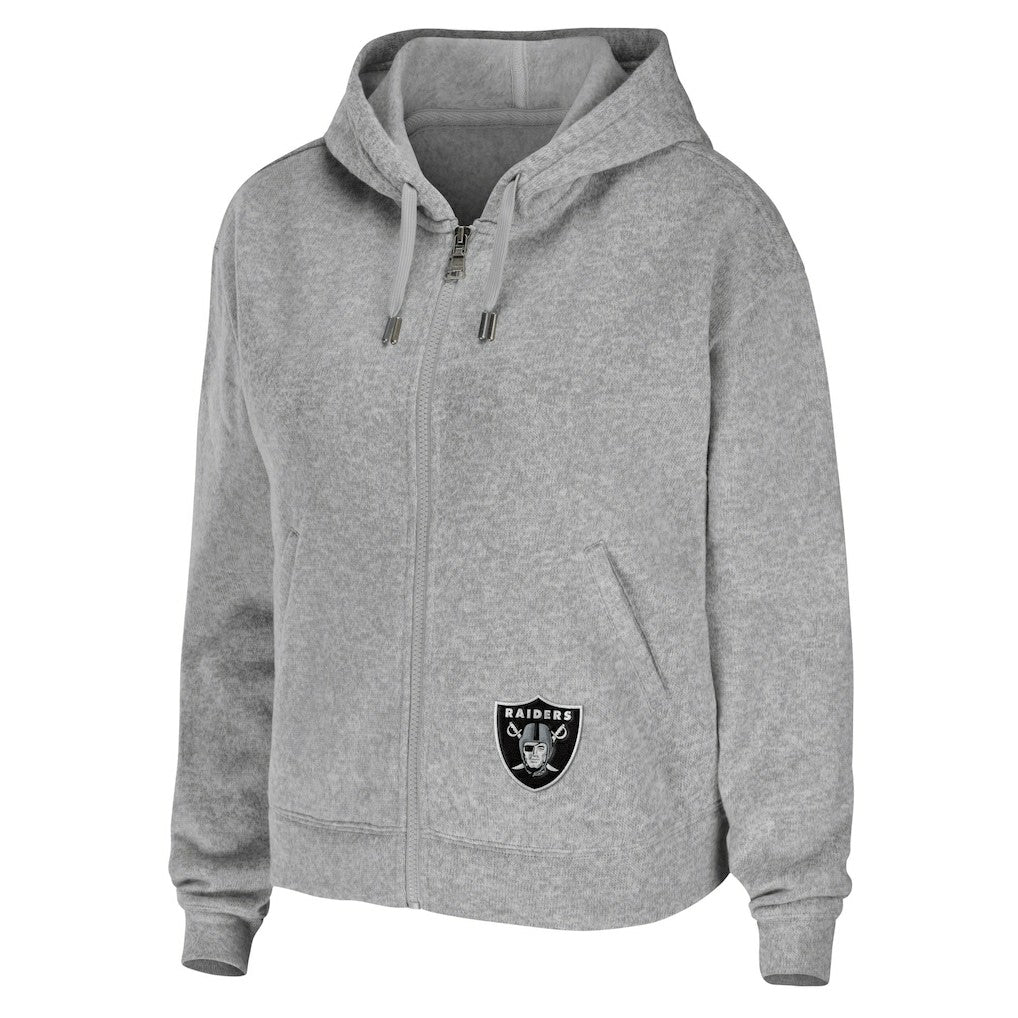Las Vegas Raiders WEAR by Erin Andrews Women's Team Full-Zip Hoodie - Heathered Gray cheap
