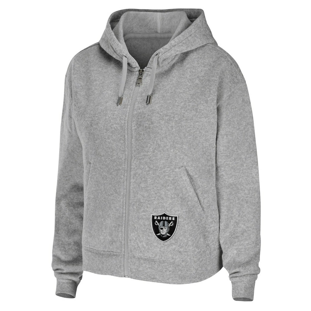 Las Vegas Raiders WEAR by Erin Andrews Women's Team Full-Zip Hoodie - Heathered Gray cheap