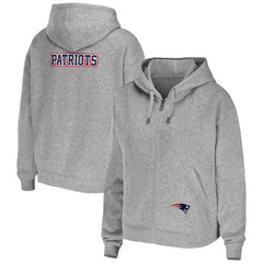 New England Patriots WEAR by Erin Andrews Women's Team Full-Zip Hoodie - Heathered Gray sale