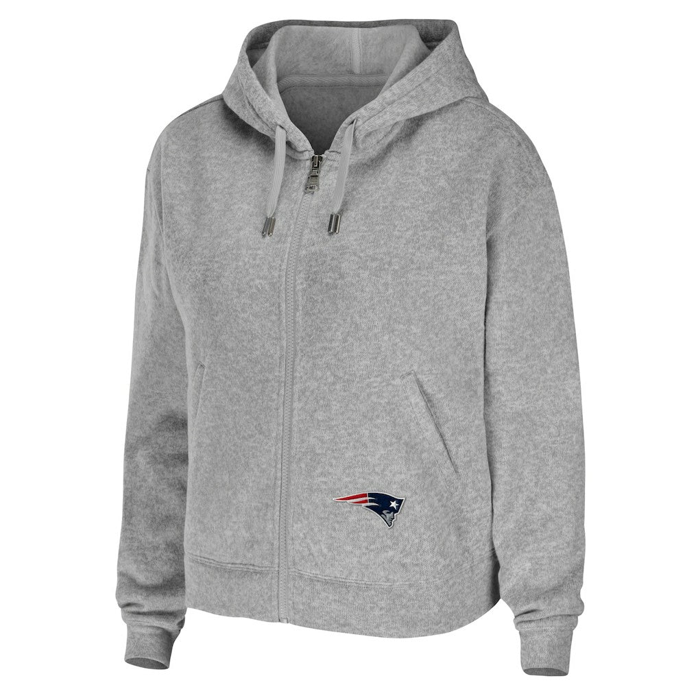 New England Patriots WEAR by Erin Andrews Women's Team Full-Zip Hoodie - Heathered Gray sale