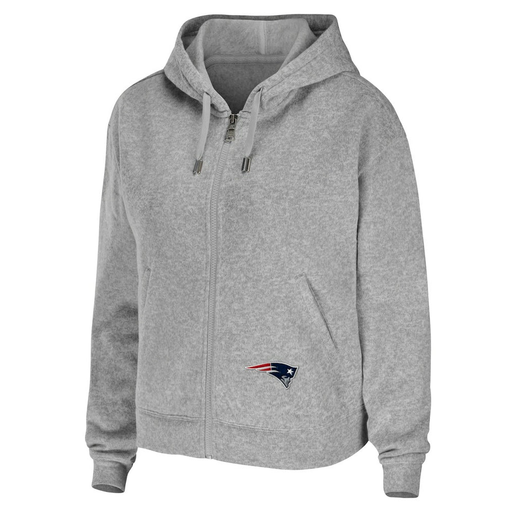 New England Patriots WEAR by Erin Andrews Women's Team Full-Zip Hoodie - Heathered Gray sale