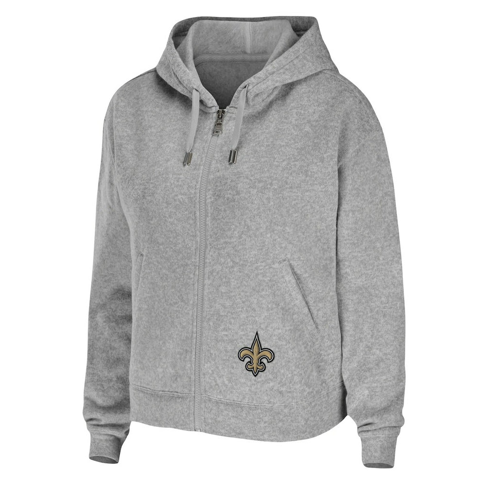 New Orleans Saints WEAR by Erin Andrews Women's Team Full-Zip Hoodie - Heathered Gray cheap
