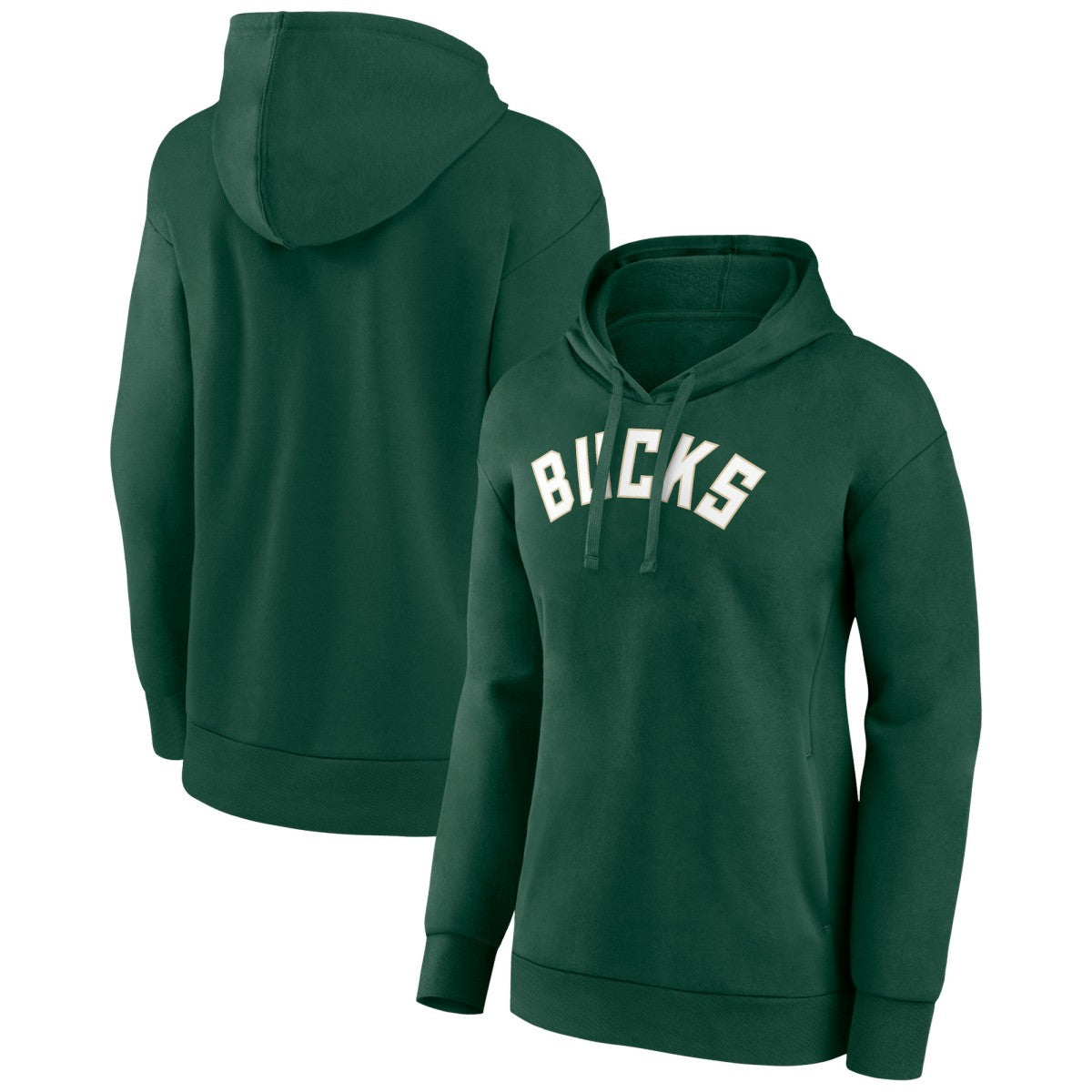 Milwaukee Bucks Women's Wordmark Alt Pullover Hoodie - Hunter Green sale