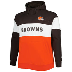 Cleveland Browns New Era Big & Tall Current Colorblock Raglan Fleece Pullover Hoodie - Orange/Brown online
