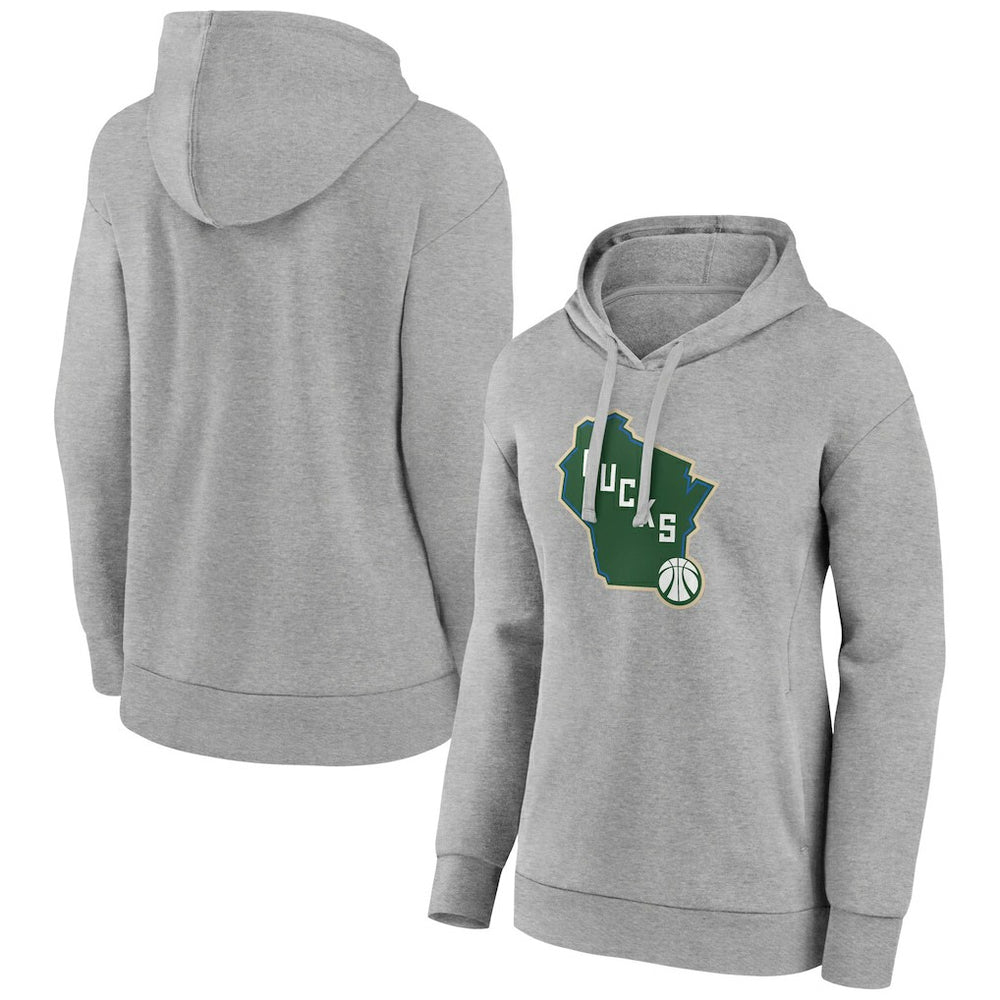 Milwaukee Bucks Women's Alternate Logo Pullover Hoodie - Gray outlet