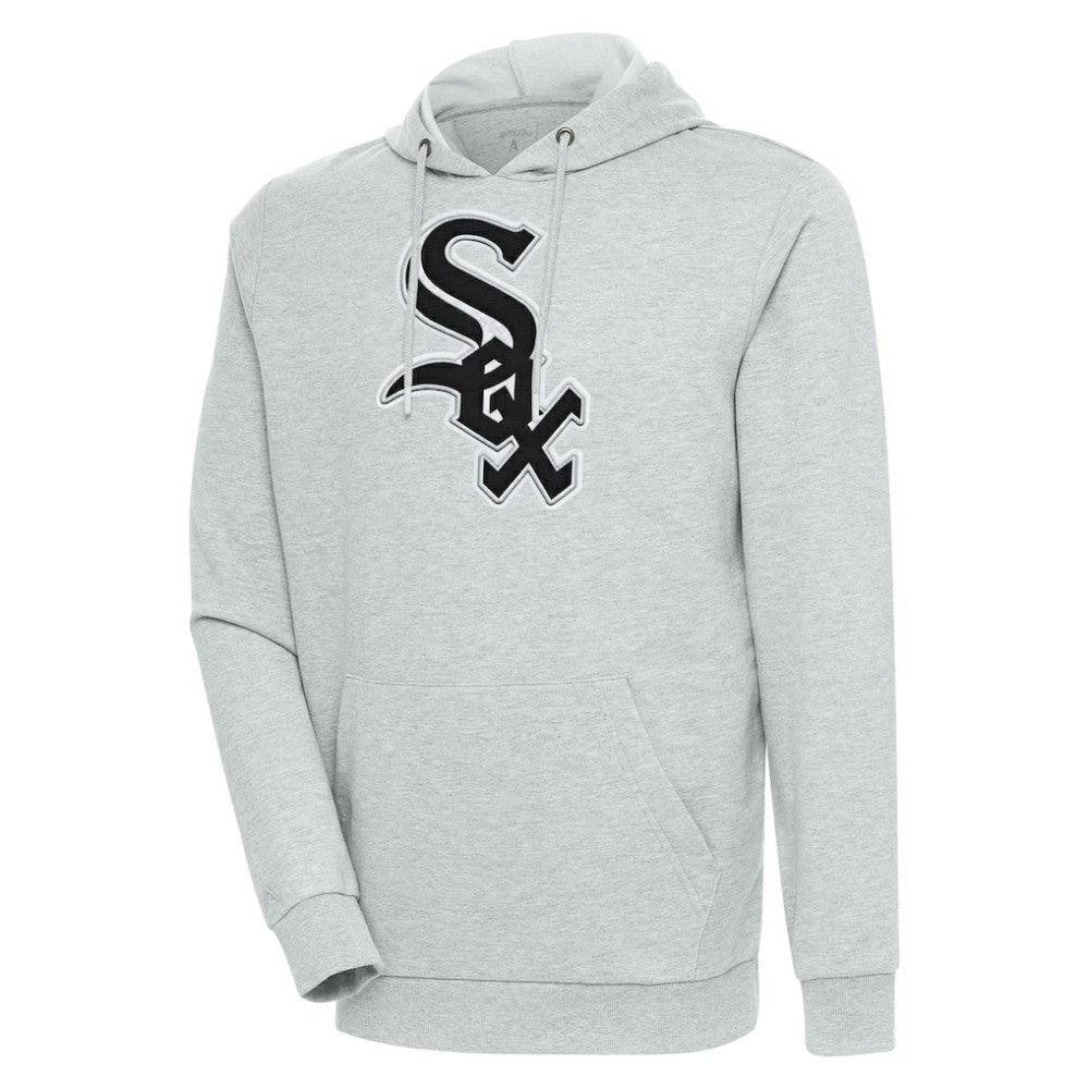 Chicago White Sox Antigua Action Pullover Hoodie - Heather Gray