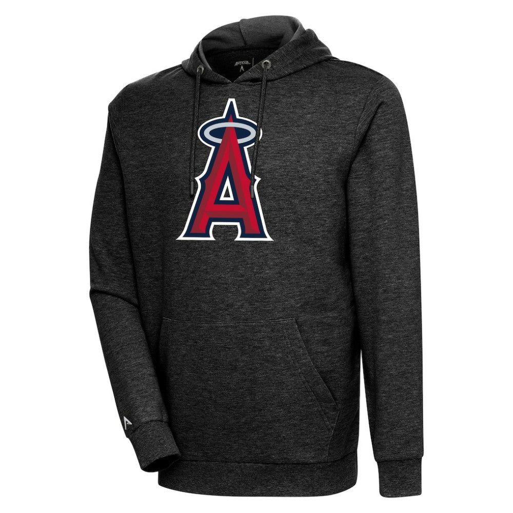 Los Angeles Angels Antigua Action Pullover Hoodie - Heather Black
