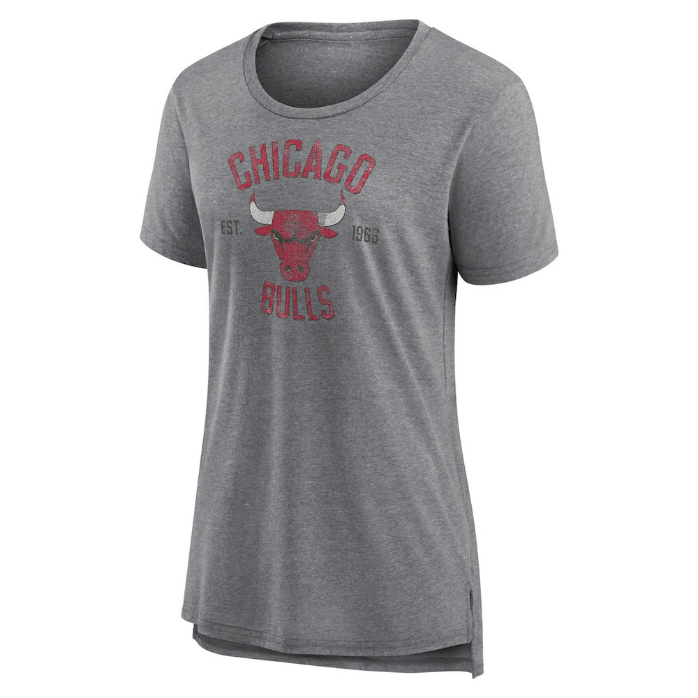 Chicago Bulls Women's Heritage Tri-Blend T-Shirt sale - Heather Gray on sale
