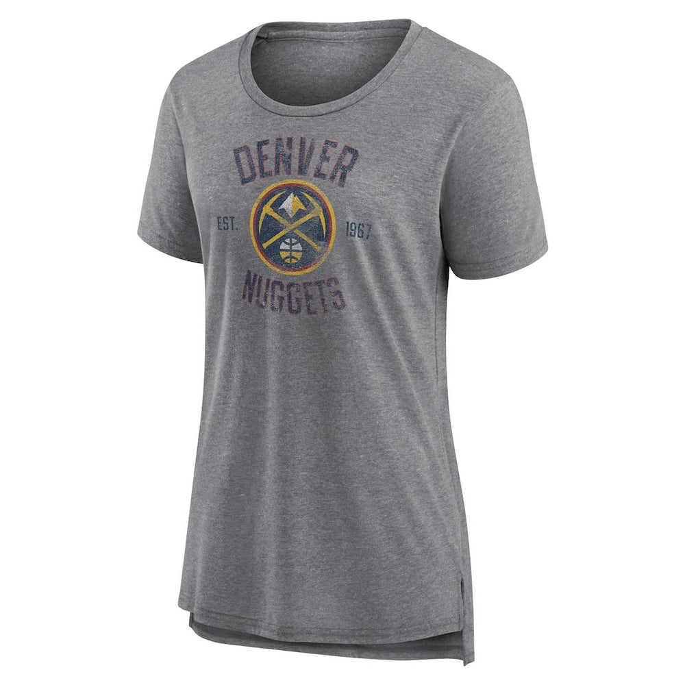 Denver Nuggets Women's Heritage Tri-Blend T-Shirt sale - Heather Gray shop