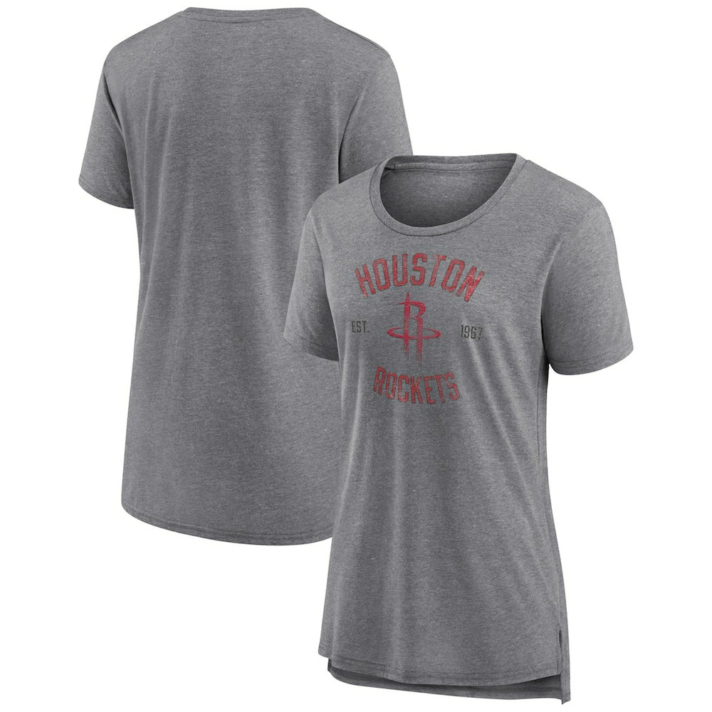 Houston Rockets Women's Heritage Tri-Blend T-Shirt - Heather Gray shop