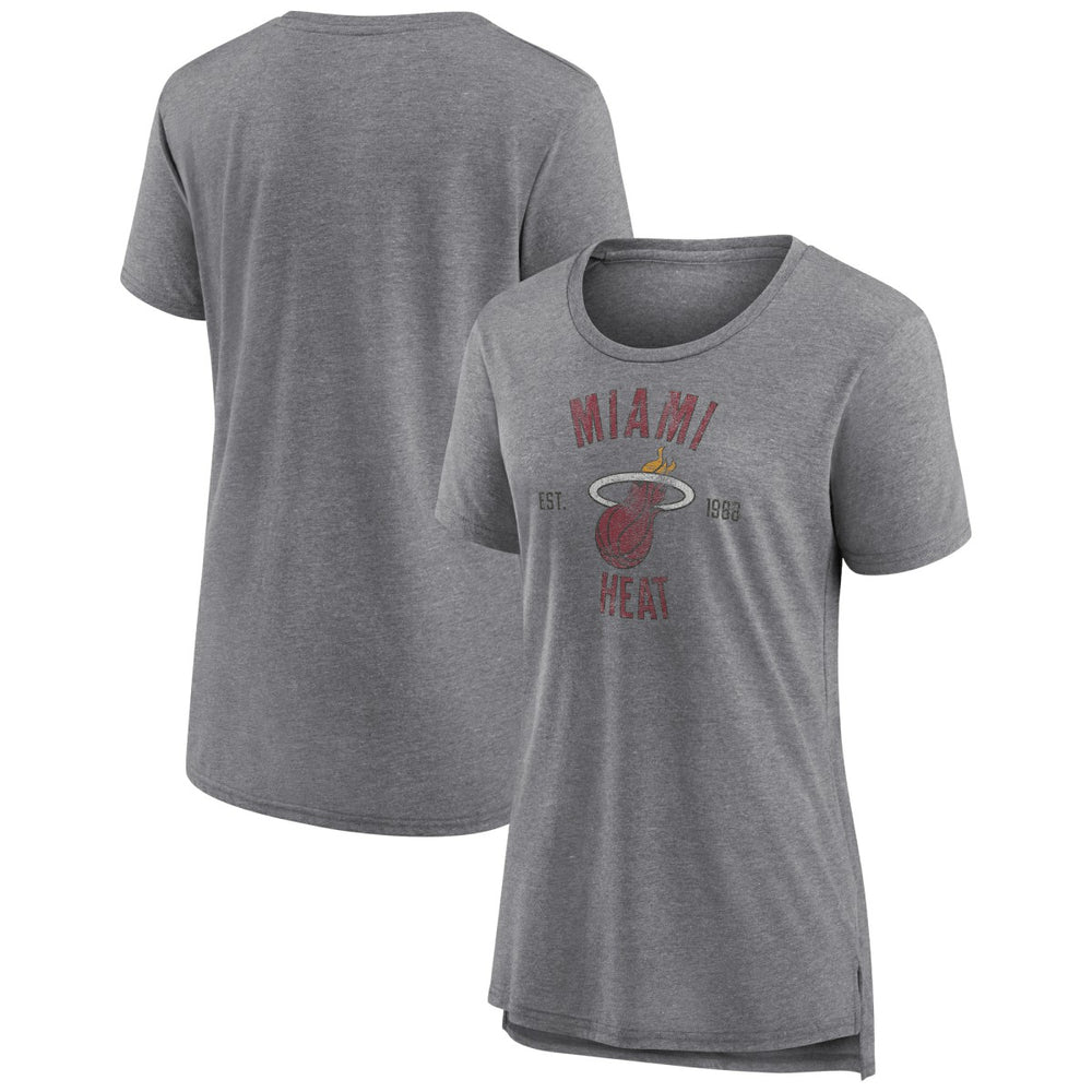 Miami Heat Women's Heritage Tri-Blend T-Shirt - Heather Gray for sale