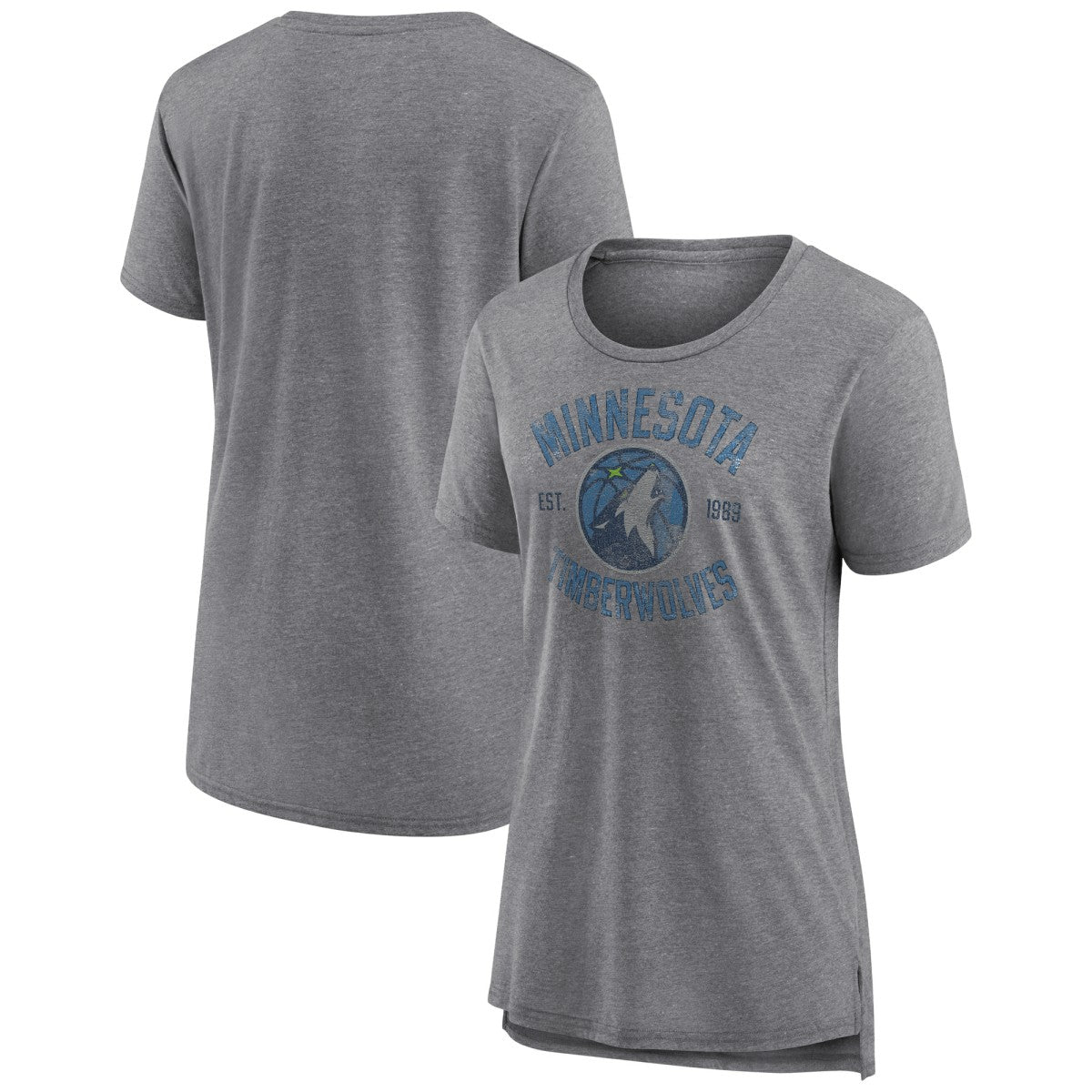 Minnesota Timberwolves Women's Heritage Tri-Blend T-Shirt - Heather Gray discount