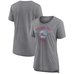 Philadelphia 76ers Women's Heritage Tri-Blend T-Shirt - Heather Gray cheap