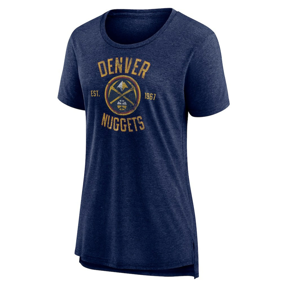 Denver Nuggets Women's Heritage Tri-Blend T-Shirt sale - Heather Navy online