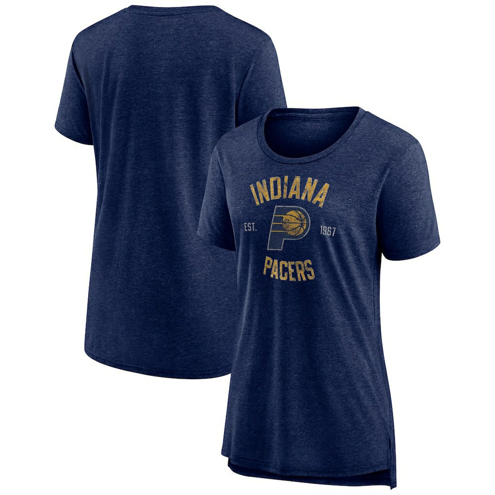 Indiana Pacers Women's Heritage Tri-Blend T-Shirt - Heather Navy for sale