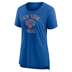 New York Knicks Women's Heritage Tri-Blend T-Shirt - Heather Blue discount