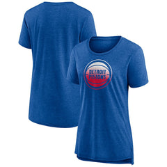Detroit Pistons Women's Gradient Logo Tri-Blend T-Shirt sale - Heather Blue on sale