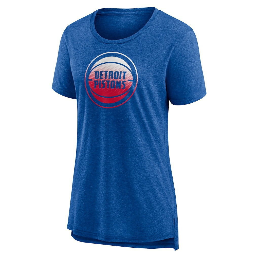 Detroit Pistons Women's Gradient Logo Tri-Blend T-Shirt sale - Heather Blue on sale