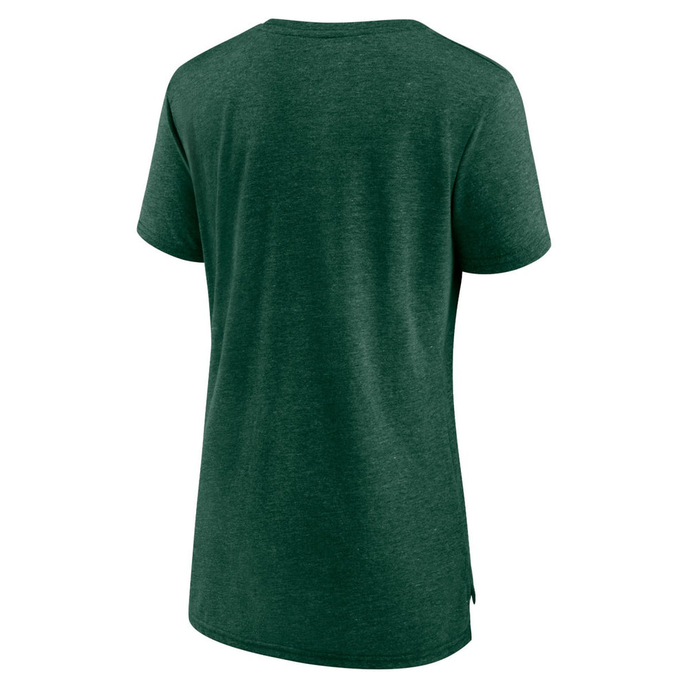 Milwaukee Bucks Women's Gradient Logo Tri-Blend T-Shirt - Heather Hunter Green sale