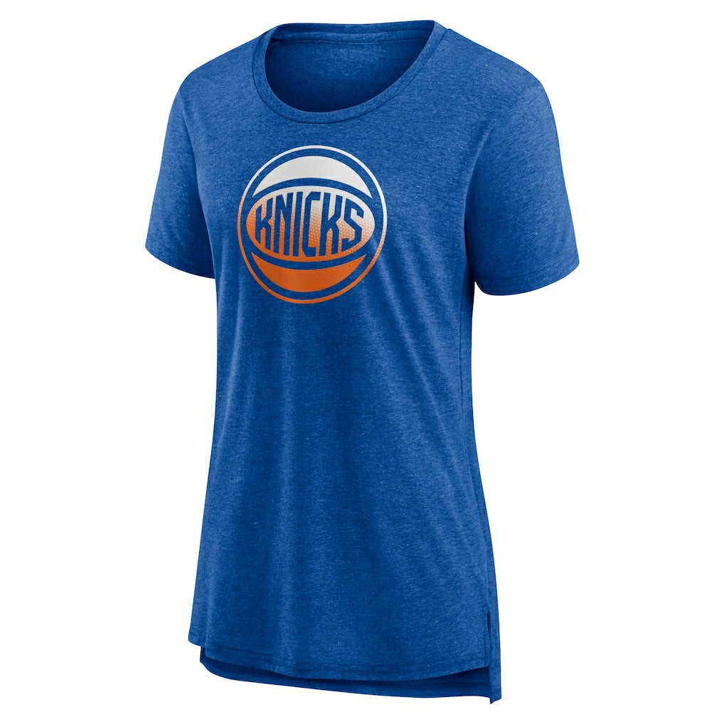 New York Knicks Women's Gradient Logo Tri-Blend T-Shirt - Heather Blue outlet