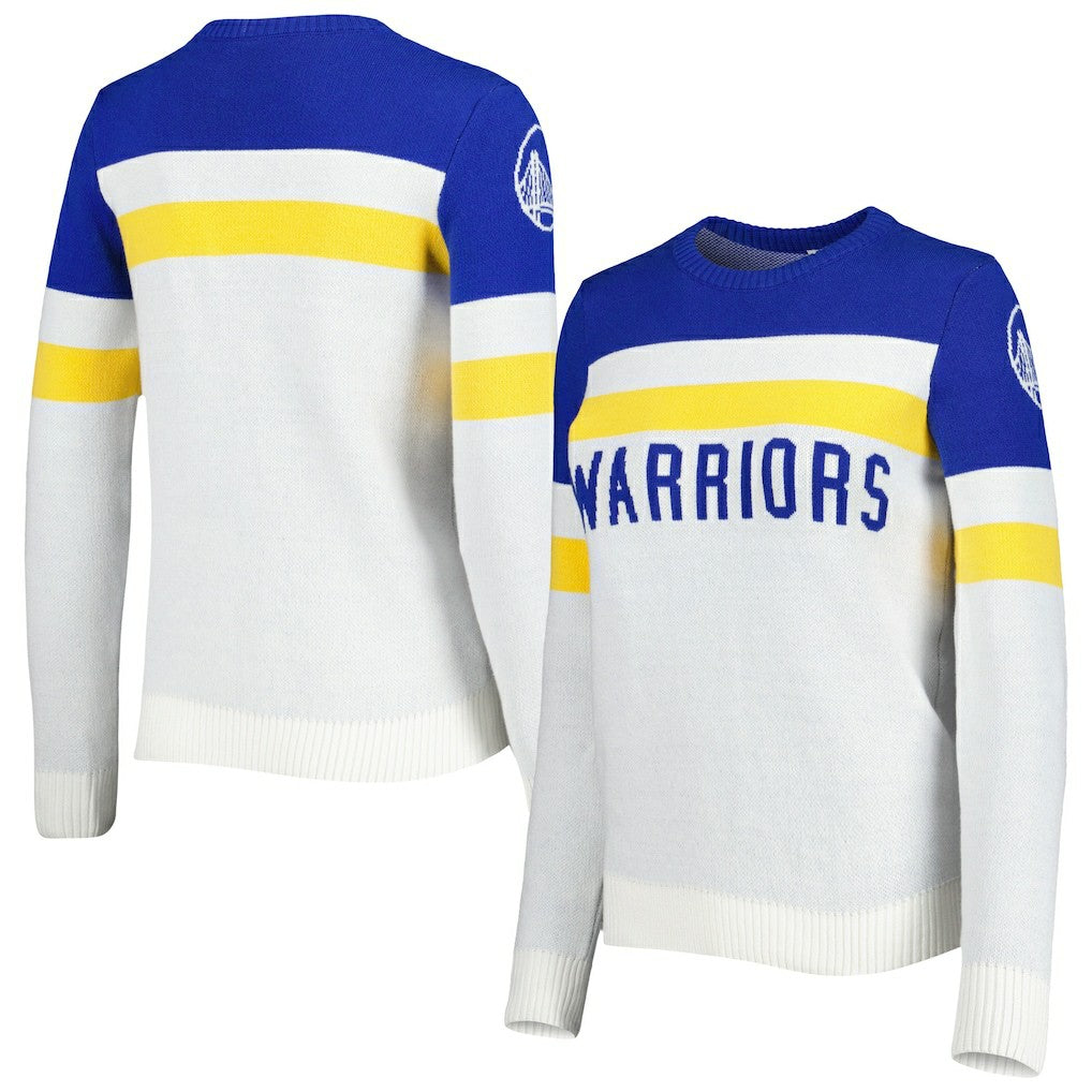 Golden State Warriors Lusso Women's Dominique Pullover Sweater sale - Royal/Cream for sale