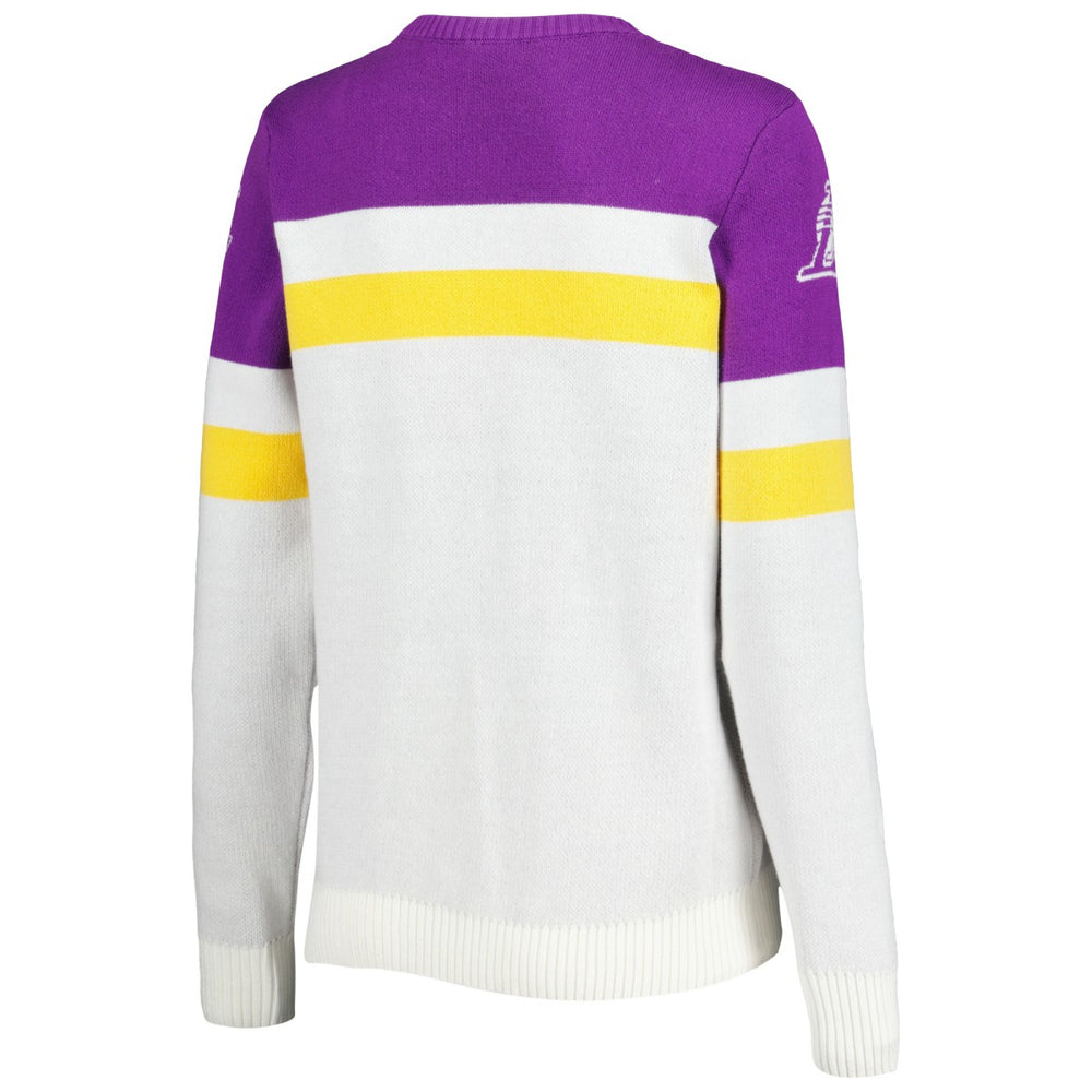 Los Angeles Lakers Lusso Women's Dominique Pullover Sweater - Purple/Cream outlet