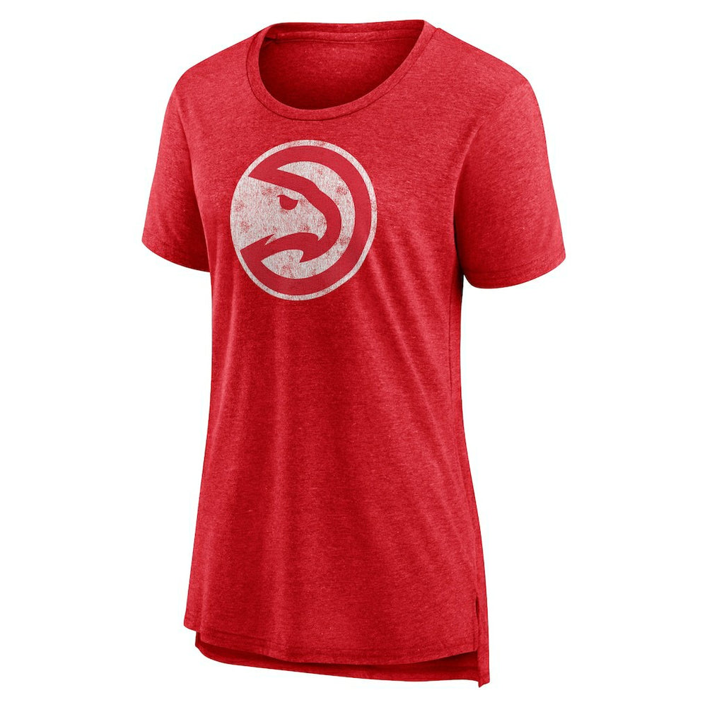 Atlanta Hawks Women's Distressed Logo Tri-Blend T-Shirt - Heather Red on sale
